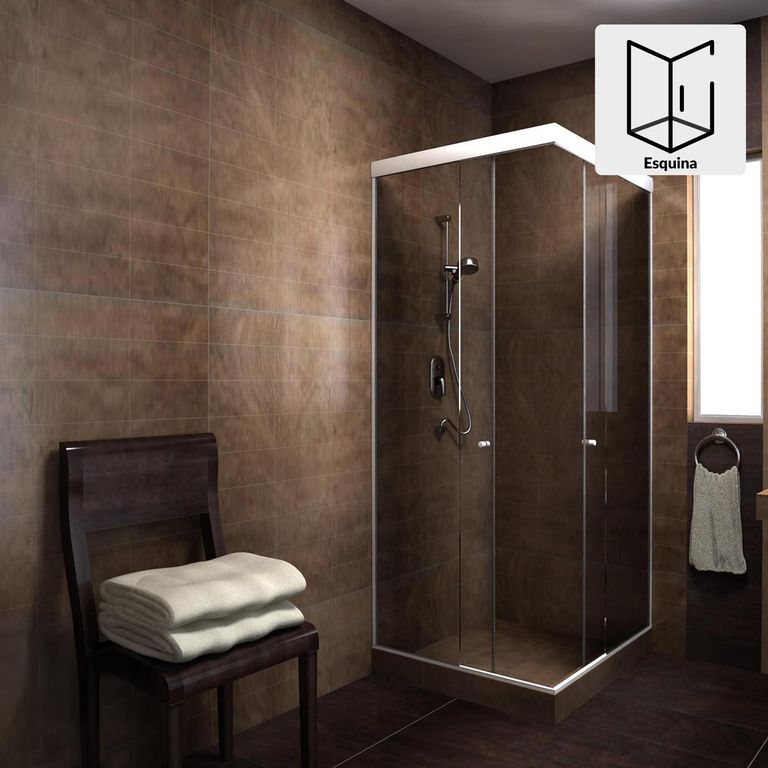 Shower Esquina Vidrio templado Listado 85x180cm