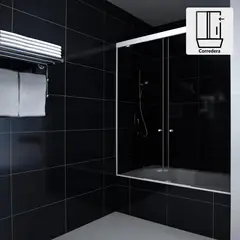 WINTEC - Mampara Tina Vidrio templado Listado 160x155cm