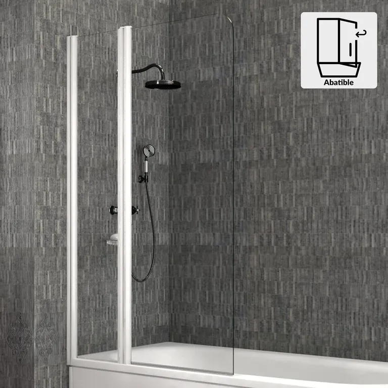 Mampara Batiente Vidrio templado Listado Izq 110x140cm