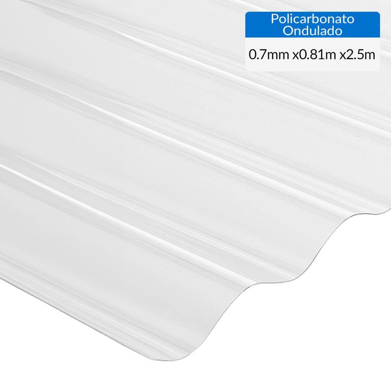 Plancha Policarbonato Ondulada 0.7 mm 81x250 cm Transparente