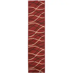 JUST HOME COLLECTION - Alfombra Pasillo Bcf Rayas 50x212 cm Polipropileno Rojo