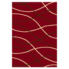 JUST HOME COLLECTION - Bajada de Cama Bcf Rayas 50x90 cm Polipropileno Rojo