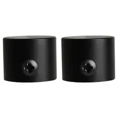 JUST HOME COLLECTION - Set De Terminales Para Barra De Cortina 19 Mm 2 Unidades Negro