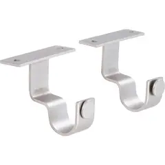 JUST HOME COLLECTION - Soporte Simple Techo Metal Satinado 28Mm 2 Unidades