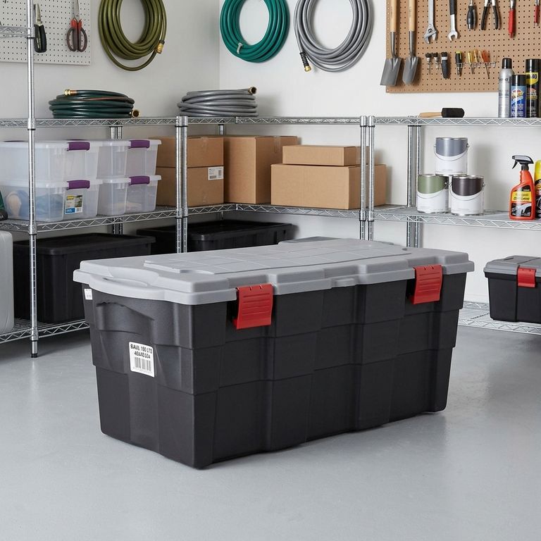 Baúl Organizador 45x40x94 cm 100 l Negro/ Gris