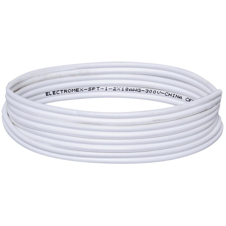 Cable SPT (paralelo) 2X20 AWG 10 metros blanco