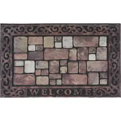 JUST HOME COLLECTION - Limpiapiés Ladrillos 46x77 cm Caucho Multicolor