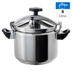 FANTUZZI - Olla a presión 8 Litros Acero inoxidable Qualita