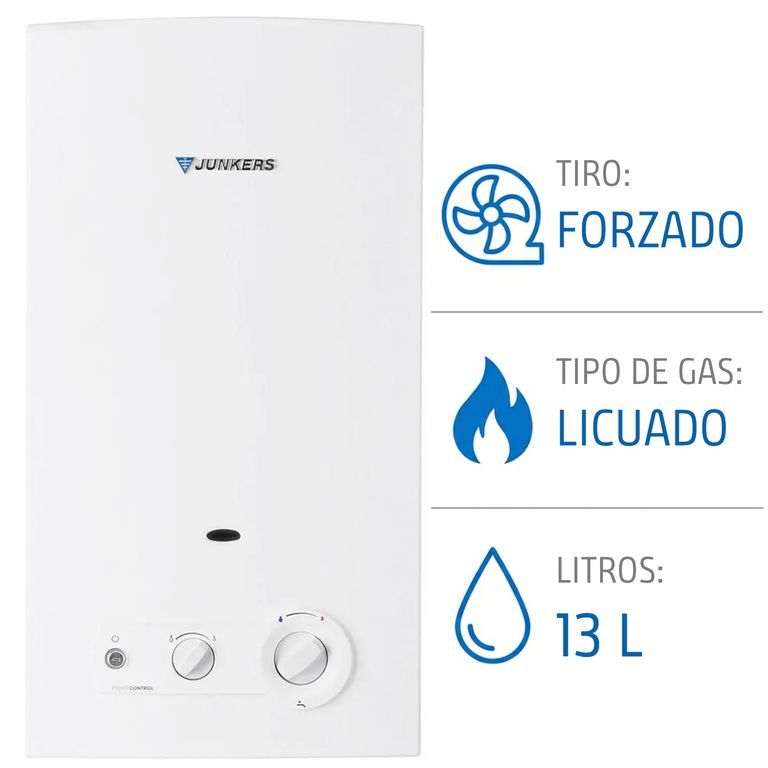 Calefont 13 Litros Gas Licuado Tiro Forzado Ionizado