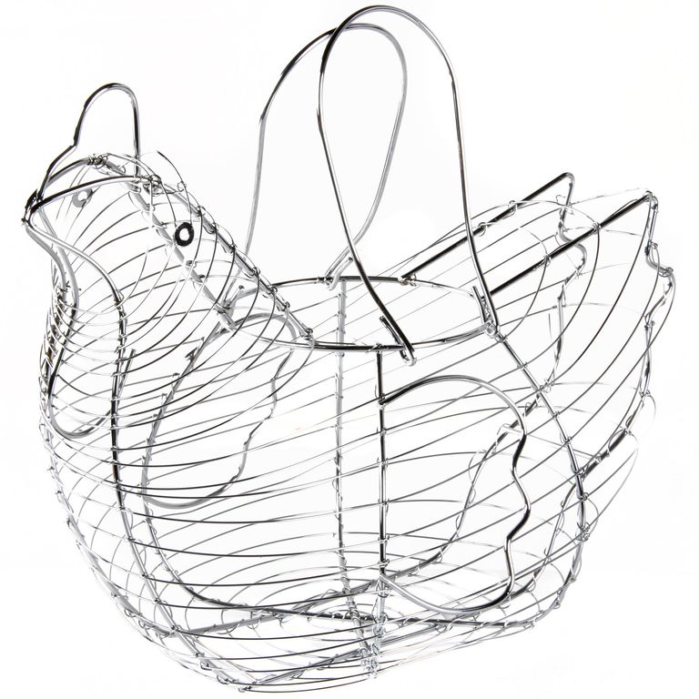 Gallinero Decorativo Cromado Gris para 6-12 Huevos