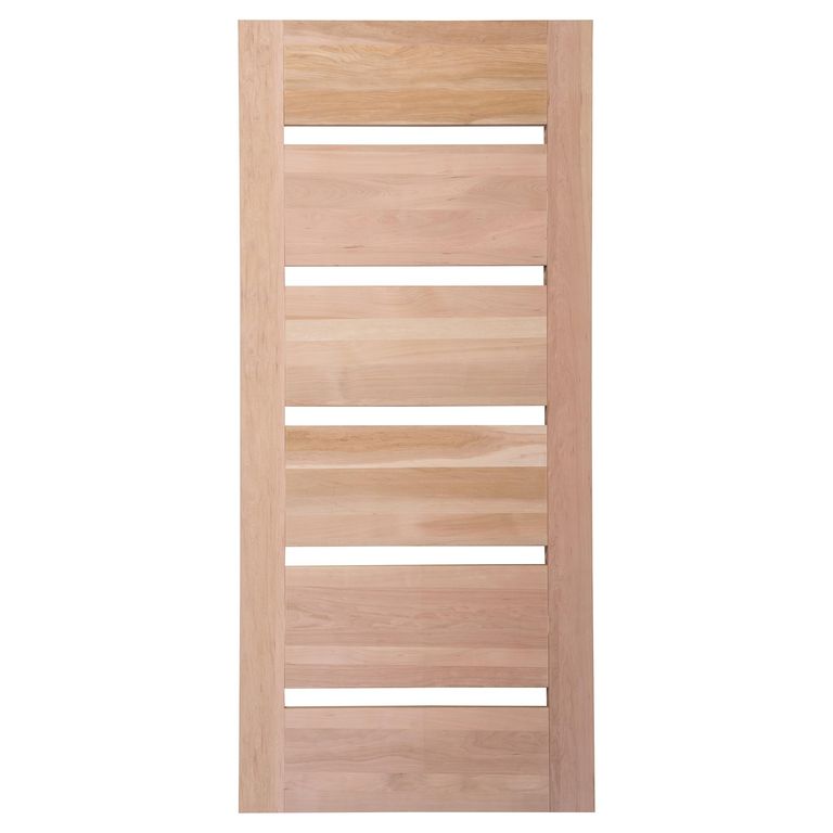 Puerta 6 Paneles con Vidrio Madera de lenga Moderna Piamont Natural