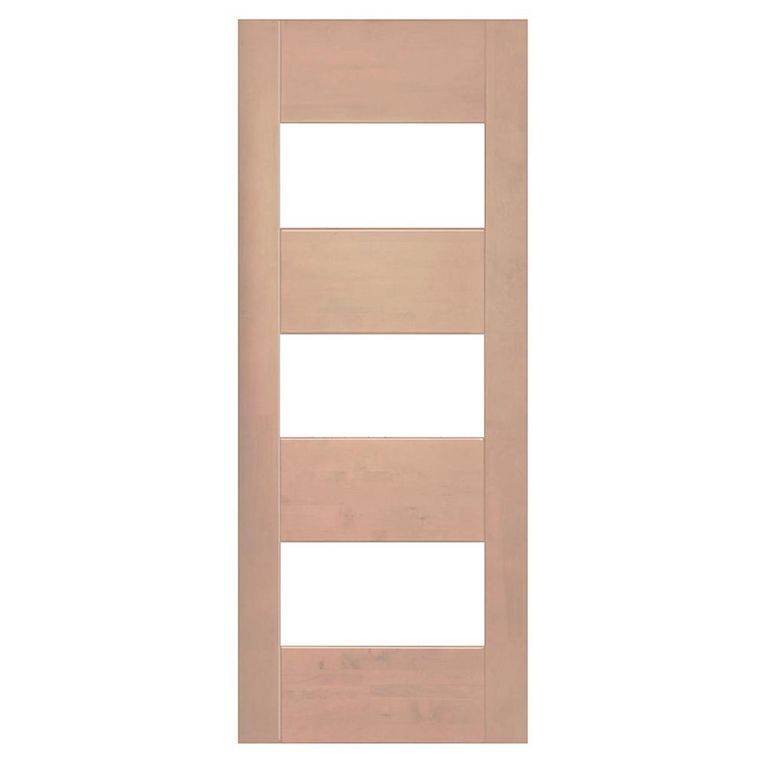 Puerta 4 Paneles Vidriada sin Vidrio Madera de lenga Moderna Corsica Natural
