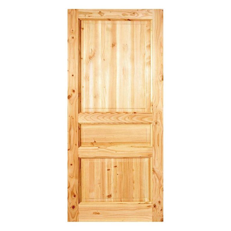 Puerta Exterior Madera pino oregón 80x200 cm Puyehue 120 Natural
