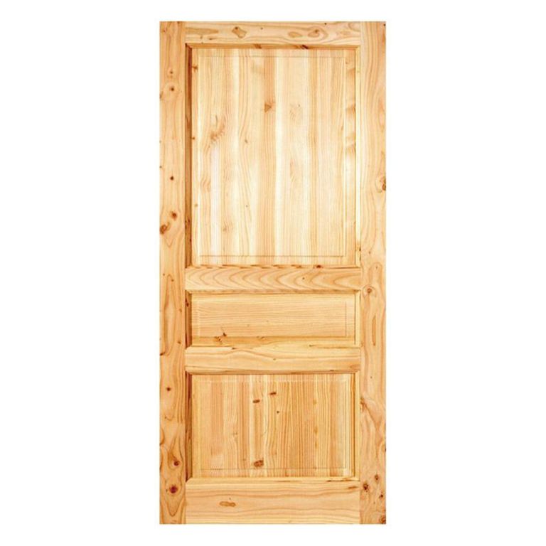 Puerta Exterior Madera pino oregón 80x200 cm Puyehue 120 Natural