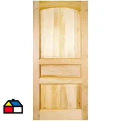 HOLZTEK - Puerta Exterior Madera pino oregón 85x200 cm Puyehue 121 Natural