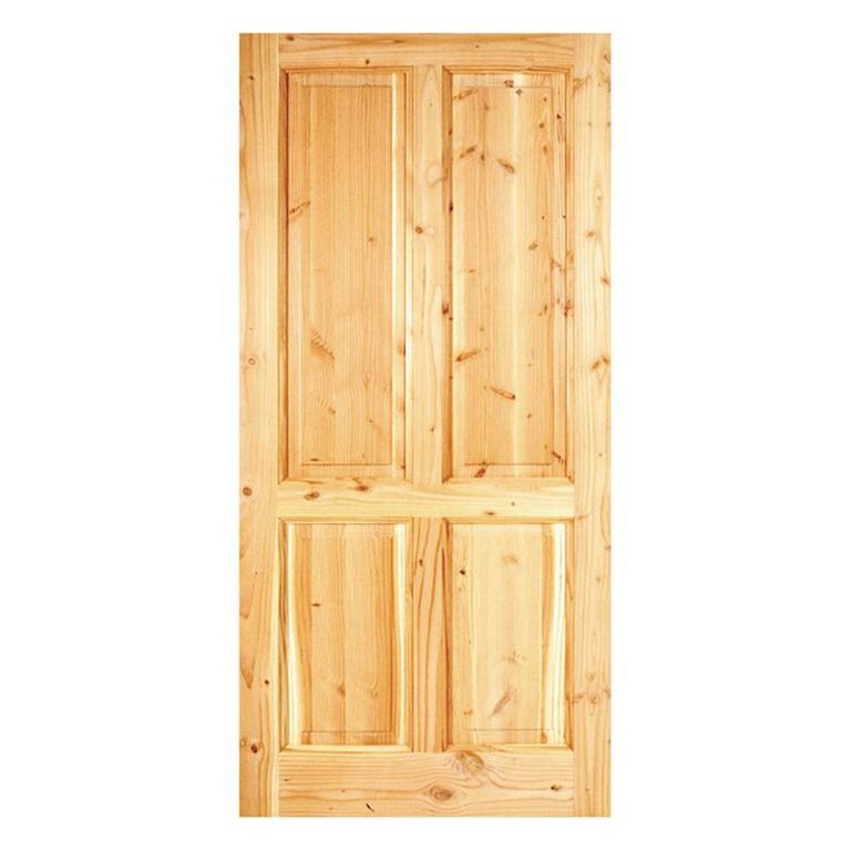 Puerta Exterior Madera pino oregón 80x200 cm Rupanco 140 Natural