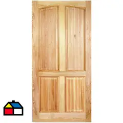 HOLZTEK - Puerta Exterior Madera pino oregón 80x200 cm Rupanco 141 Natural