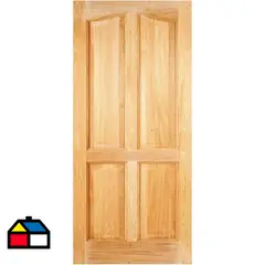 HOLZTEK - Puerta Exterior Madera pino oregón 80x200 cm Rupanco 142 Natural