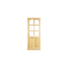 HOLZTEK - Puerta Vidriada Sin Vidrio Madera pino oregón 80x200 cm Rinihue 161 Natural
