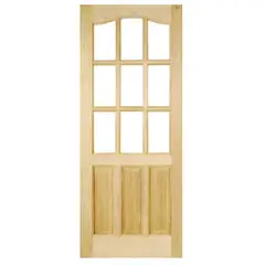 HOLZTEK - Puerta Vidriada Sin Vidrio Madera pino oregón 70x210 cm Rinihue 162 Natural