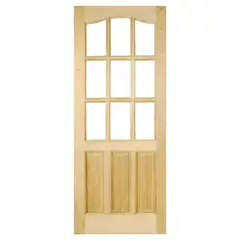 HOLZTEK - Puerta Vidriada Sin Vidrio Madera pino oregón 80x200 cm Rinihue 162 Natural