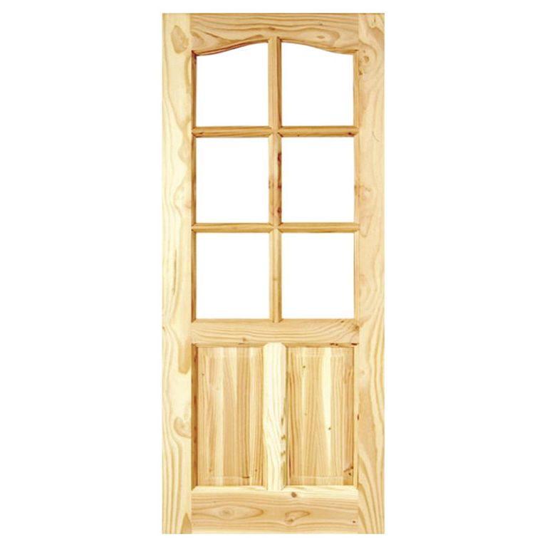 Puerta Vidriada Sin Vidrio Madera pino oregón x Rinihue 163 Natural