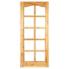 HOLZTEK - Puerta Vidriada Sin Vidrio Madera pino oregón 80x200 cm Rinihue 165 Natural