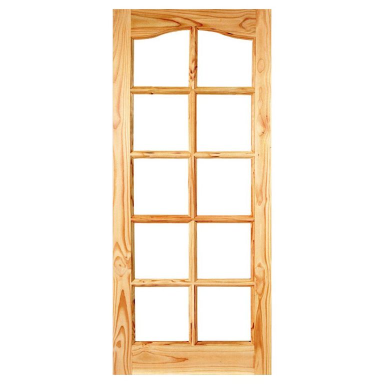 Puerta Vidriada Sin Vidrio Madera pino oregón x Rinihue 165 Natural