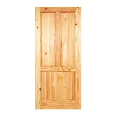 HOLZTEK - Puerta Exterior Madera pino oregón 80x210 cm Modelo 110 Natural