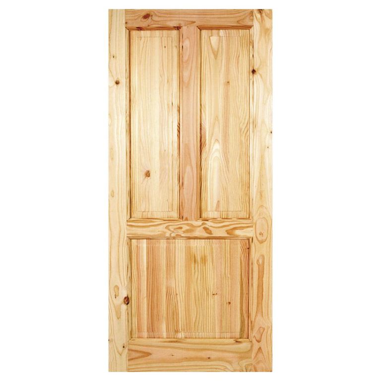 Puerta Exterior Madera pino oregón 80x200 cm Modelo 110 Natural