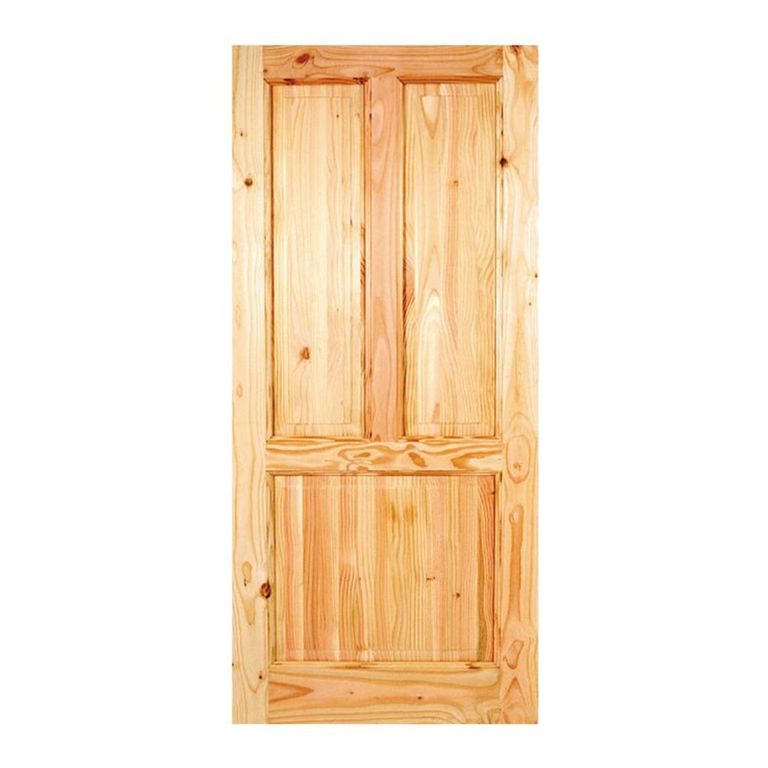 Puerta Exterior Madera pino oregón 80x200 cm Modelo 110 Natural