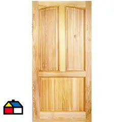 HOLZTEK - Puerta Exterior Madera pino oregón 85x200 cm Calafquen 111 Natural