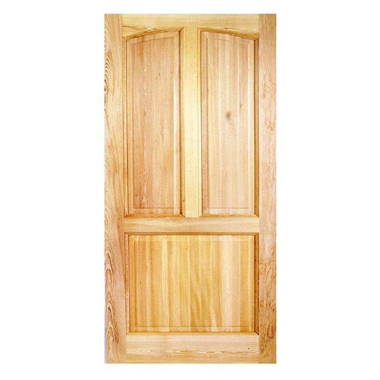 Puerta Exterior Madera pino oregón 70x210 cm Modelo 111 Natural