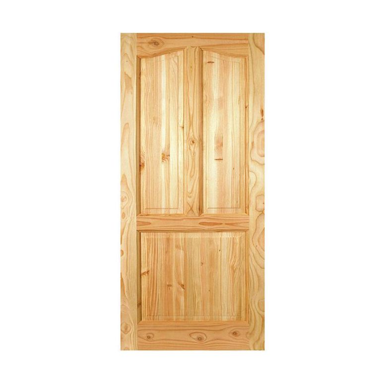 Puerta Exterior Madera pino oregón 80x200 cm Calafquen 112 Natural