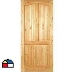 HOLZTEK - Puerta Exterior Madera pino oregón 80x210 cm Calafquen 112 Natural