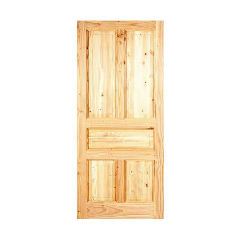 Puerta Exterior Madera pino oregón 80x200 cm Ranco 130 Natural