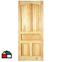 HOLZTEK - Puerta Exterior Madera pino oregón 80x200 cm Ranco 132 Natural