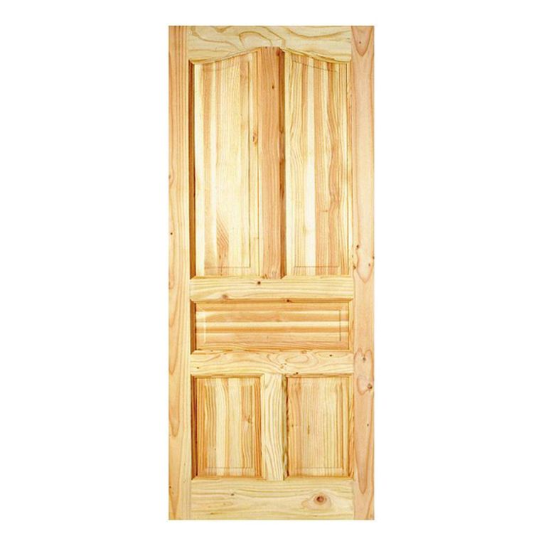 Puerta Exterior Madera pino oregón 80x200 cm Ranco 132 Natural