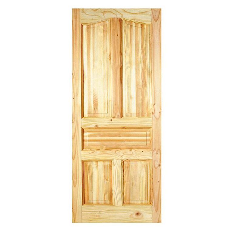 Puerta Exterior Madera pino oregón 80x200 cm Ranco 132 Natural