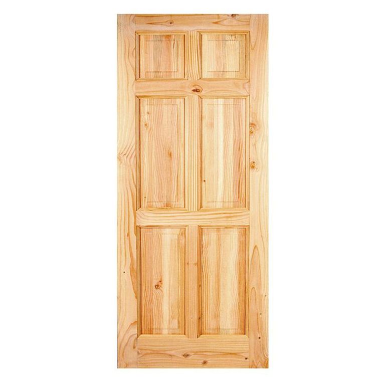 Puerta Exterior Madera pino oregón 70x200 cm Maihue 150 Natural
