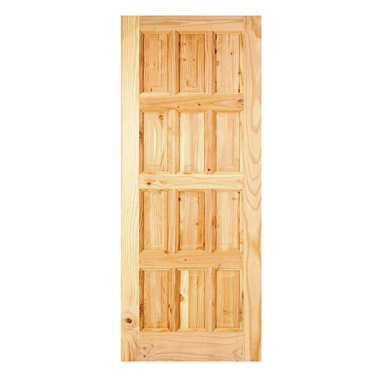 Puerta Exterior Madera pino oregón 80x200 cm Maihue 151 Natural