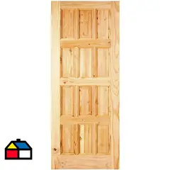HOLZTEK - Puerta Exterior Madera pino oregón 85x200 cm Maihue 151 Natural