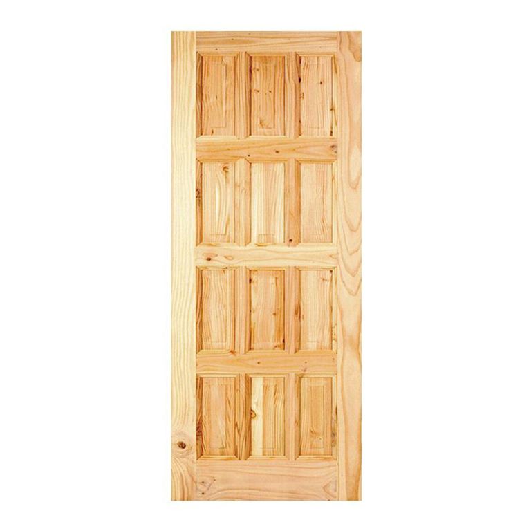 Puerta Exterior Madera pino oregón 80x200 cm Maihue 151 Natural
