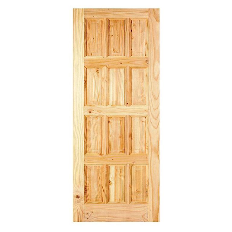 Puerta Exterior Madera pino oregón 80x200 cm Maihue 151 Natural