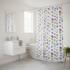 JUST HOME COLLECTION - Cortina de baño Hojas poliéster 180x178 cm