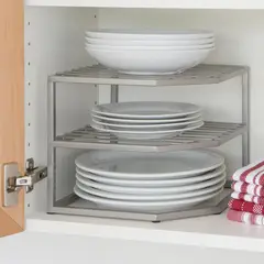 JUST HOME COLLECTION - Repisa Esquinero para Mueble Cocina 25.5x1.5x26 cm Acero