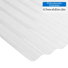 undefined - Plancha Policarbonato Ondulada 0.7 mm 81x300 cm Transparente