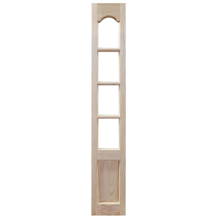 Mampara Madera pino radiata 30x200 cm 4 Vidrios Natural