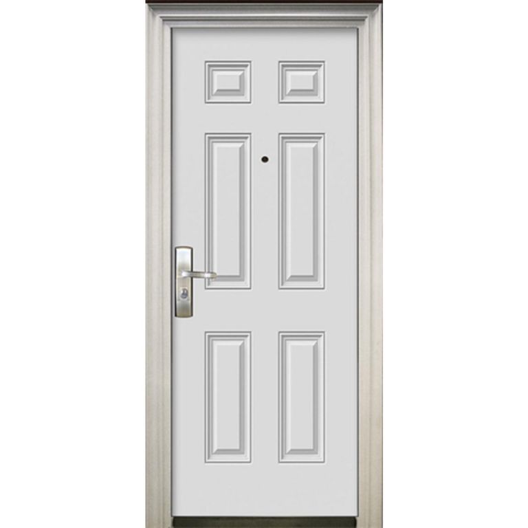 Puerta de Seguridad Acero Precolgada 86x205 cm Blanco