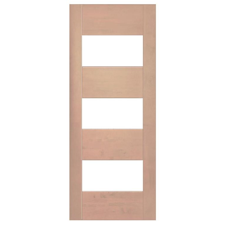 Puerta 4 Paneles Vidriada sin Vidrio Madera de lenga Moderna Corsica Natural